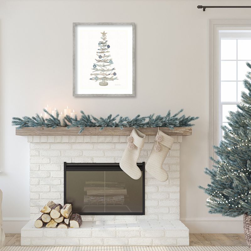 Amanti Art Decorative Coastal Holiday Tree II by Kathleen Parr McKenna Wood Framed Wall Art Print 21 in. x 25 in., 5 of 9