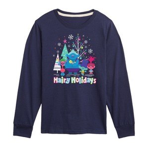 Boys' - Trolls - Hairy Holidays Branch and Friends Long Sleeve Graphic T-Shirt - 1 of 4