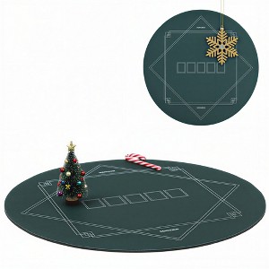Soozier 24 inch Round Poker Mat, Texas Hold'em Non-Slip Poker Table Top ...