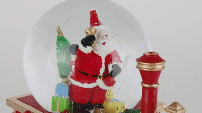 Northlight 6" Santa Claus Musical Train Christmas Snow Globe, 2 of 7, play video