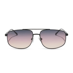 Tohy DIFF Charley Navigator Sunglasses for Women, Shiny Black +