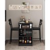 GustoWave 3 Piece Kitchen Bar Table Set, 47.8'' Wooden Counter Height Dining Table for 2, Kitchen Bar Table Set with Storage Shelves - 3 of 4