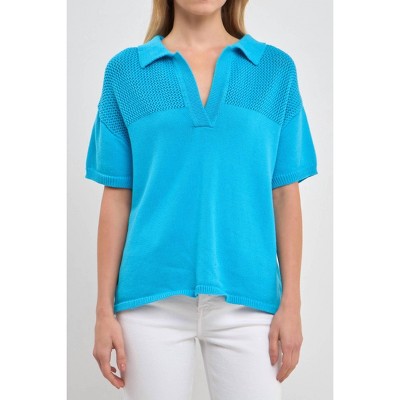 Women's Short Sleeve Knit Sweatshirt - 2.7 AUGUST APPAREL