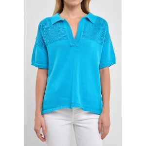 Women's Short Sleeve Knit Sweatshirt - 2.7 AUGUST APPAREL - 1 of 1