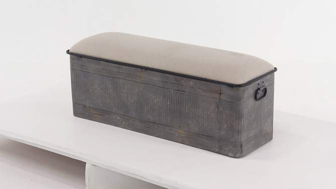 Farmhouse Upholstered Metal Storage Bench - Olivia & May, 2 of 22, play video