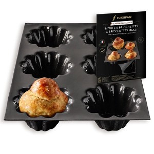 Flexipan Original 6 Mini Brioche Mold, Non-Stick, Handcrafted in France, Trusted by Chefs, Food Safe Certified - 1 of 4