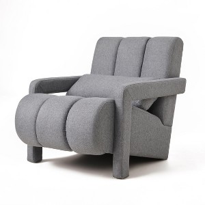 NicBex Linen Fabric Accent Chair,Upholstered Living Room Chairs with Mid-Height Backrest and 1 Pillow,Modern Armchair,Accent Chairs for Living Room - 1 of 4