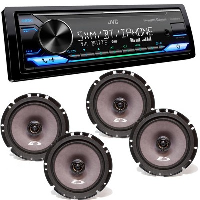JVC KD-X380BTS Digital Media Receiver w/ Bluetooth, USB, Amazon Alexa w/ 2 Pairs Alpine SXE-1726S 6.5" Coax Speakers