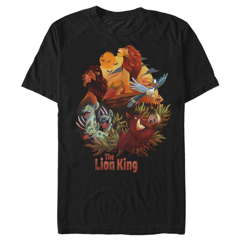 Men's Lion King Groovy Character Cartoon T-Shirt, 1 of 5
