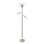 3 Light Floor Lamp with Scalloped Glass Shade Brushed Nickel - Elegant Designs