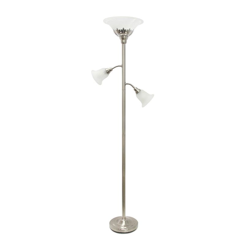 3-Light Floor Lamp with Scalloped Glass Shade - Elegant Designs, 1 of 10