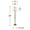 Possini Euro Design Palisade Modern Floor Lamp 64" Tall Satin Brass Metal Trimmed Fabric Tapered Drum Shade for Living Room Bedroom Office House Home - image 4 of 4