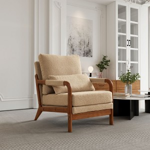 NicBex Accent Chair Modern Armchair with Solid Wood Frame Upholstered Lounge Chair for Reading Room, Bedroom - 1 of 4