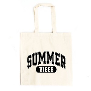 City Creek Prints Varsity Summer Vibes Canvas Tote Bag - 15x16 - Natural - 1 of 2