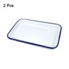 Unique Bargains Metal Triple Enamel Coated Rectangular Art Butcher Tray Palette 2 Pcs - 3 of 4