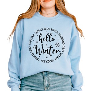 Simply Sage Market Hello Winter Circle Sweatshirt - 1 of 4