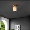 JONATHAN Y Jules 5.13" 1-Light Modern Contemporary Alabaster/Iron Cylinder LED Semi Flush Mount: ETL Listed, Mid-Century Style - 4 of 4