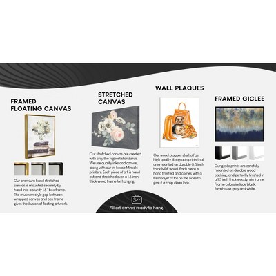 Winter Woodland Animals Canvas Print in Gray Frame