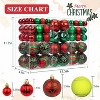 100 Pcs Christmas Ball Ornaments Set, Red and Green Xmas Tree Decoration, Shatterproof Decorative Hanging Balls with Loop for Christmas Party - 3 of 4