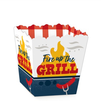 Big Dot of Happiness Fire Up the Grill - Party Mini Favor Boxes - Summer BBQ Picnic Party Treat Candy Boxes - Set of 12