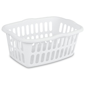 Sterilite 1.5 Bushel Rectangular Laundry Basket, Plastic, Classic Design for Carrying Clothes to and from the Laundry Room, White - 1 of 4