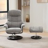 Manual Swivel Recliner Chair with Ottoman, Chenille Lounge Chair with 5-Point Massage, Seat Heating, Remote Control for Living Room - Koiai - 2 of 4