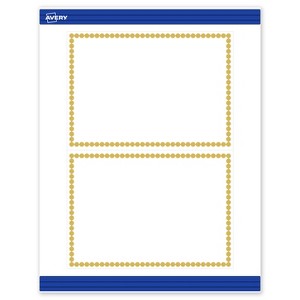 Avery 5" x 7" Cards, Pre-Printed Gold Beads Design, 20 ct - 1 of 4