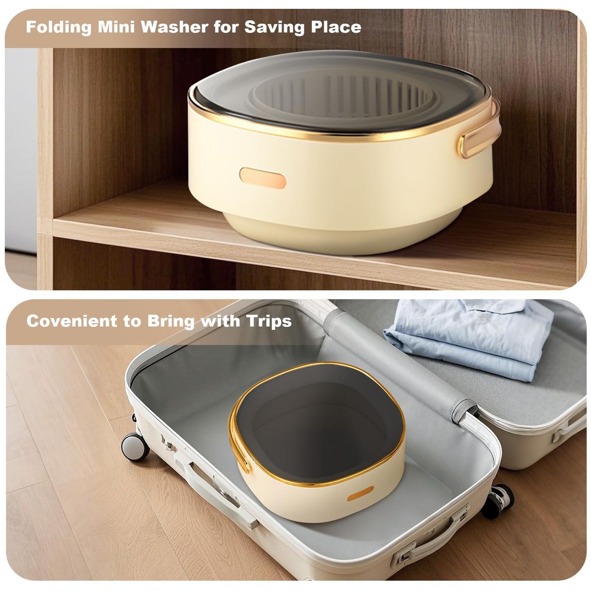Portable Mini Washing Machine, Foldable 13L Mini Washer Spin Dryer with Basket Spin 3 Cleaning Modes Compact Design for Small Clothes - thumbnail 7