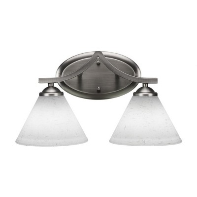 Toltec Lighting Zilo 2 - Light Vanity in  Graphite with 7" White Muslin Shade