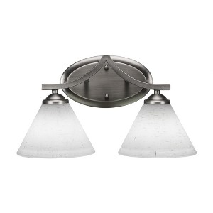 Toltec Lighting Zilo 2 - Light Vanity in  Graphite with 7" White Muslin Shade - 1 of 1