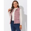 INSPIRE CHIC Women's Buttoned Sleeveless Faux Suede Utility Vest with Cargo Pocket - 2 of 4