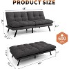 MUUEGM 68” Convertible Futon Sofa Bed| Upholstered Small Futon Couches with 3-Position Adjustable Backrest - 4 of 4