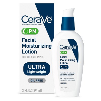CeraVe Face Moisturizer, PM Facial Moisturizing Lotion, Night Cream for Normal to Oily Skin
