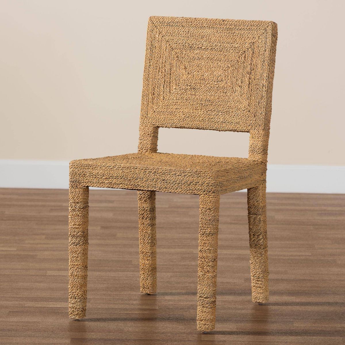 bali & pari Anfield Natural Seagrass and Mahogany Wood Dining Chair Natural: Solid Pattern, No Assembly Required - thumbnail 9