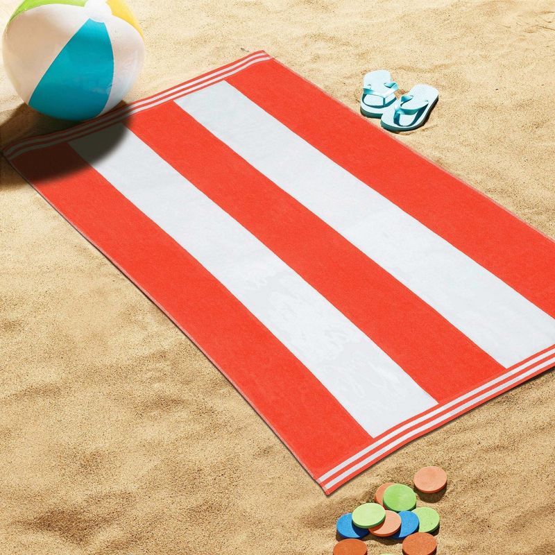 Cabana Stripe Oversized Cotton Beach Towel by Blue Nile Mills, 4 of 10