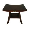 DecoTeak® Satori® 18" Teak Wood Shower Bench with Shelf in Woodland Brown Finish - 3 of 4