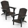 Tangkula Set of 4 Adirondack Chair w/ Rattan Padded Seat & Back Wide Hidden Cupholder Patio - 4 of 4
