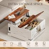QingMoon Lift-Top Coffee Table, Square Wood Center Table, Farmhouse Tea Table with Power Outlets and Storage for Living Room, Dens and Office - 2 of 4