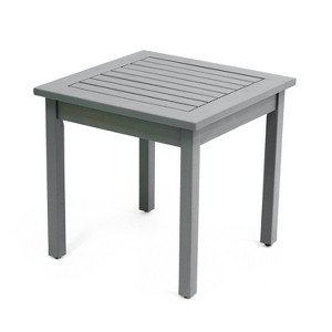 JONATHAN Y Archer 18.9" Modern Classic Square Slatted Solid Acacia Wood Indoor/Outdoor Adirondack Side Table - 1 of 4