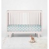 Bacati - Morocan Tiles Aqua Muslin 100 percent Cotton Universal Baby US Standard Crib or Toddler Bed Fitted Sheet - 4 of 4