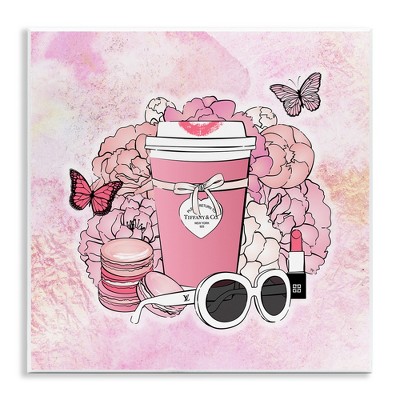 Stupell Industries Pink Glam Coffee & Accessories Wall Plaque Art