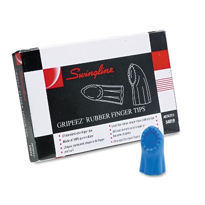 Swingline Gripeez Finger Tips 11 1/2 (Medium) Blue Dozen 54019