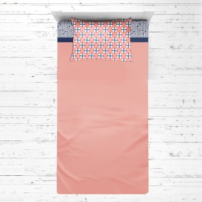 Bacati - Olivia Coral Navy 3 pc Toddler Bedding Sheet Set