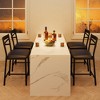 Bar Stool Set with Thick Cushion, PU Leather Upholstered Counter Height Bar Stools with Footrest and Back for Kitchen, Apartment - 4 of 4