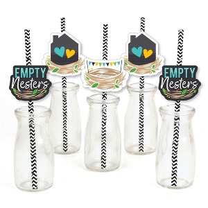 Big Dot of Happiness Empty Nesters - Paper Straw Decor - Empty Nest Party Striped Decorative Straws - Set of 24 - 1 of 4