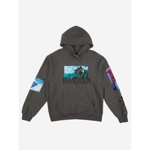 Evangelion Unit-01 Long Sleeve Pepper Hooded Sweatshirt - 1 of 4