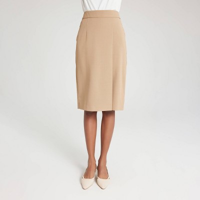 Women's Front Slit Pencil Skirt - A New Day™ Khaki M