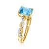 Ross-Simons 1.90 Carat Swiss Blue Topaz Ring With .14 ct. t.w. Diamonds in 14kt Yellow Gold Size 9 - 3 of 4