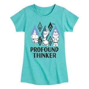 Girls' - Frozen 2 - Olaf Profound Thinker Fitted Short Sleeve Graphic T-Shirt - 1 of 3