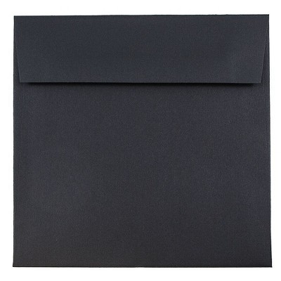 JAM Paper 6.5 x 6.5 Square Invitation Envelopes Black Linen V01211I